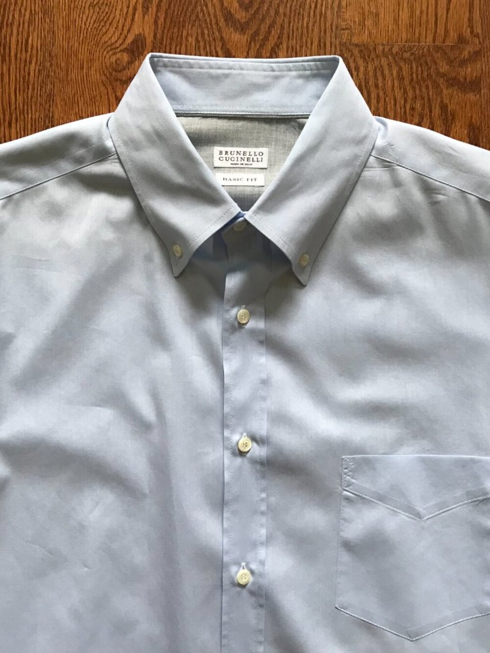 Brunello Cucinelli Basic Fit Sport Dress Shirt Mens Large Blue Long Sleeve - Picture 5 of 13